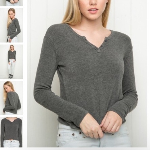 Brandy Melville Tops - Brandy Melville Grey long sleeve